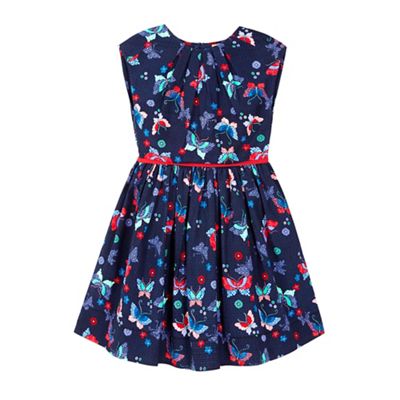Yumi Girl blue Butterfly Printed Pleat Dress
